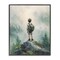 Stupell Industries Boy Adventurer Atop Mountain Framed Giclee, design by Arlington Prints